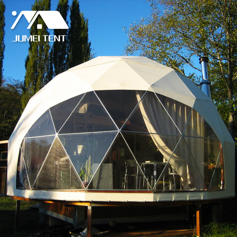 Semi Permanent Round Tent Prefabricated Geodesic Dome Home For Camping