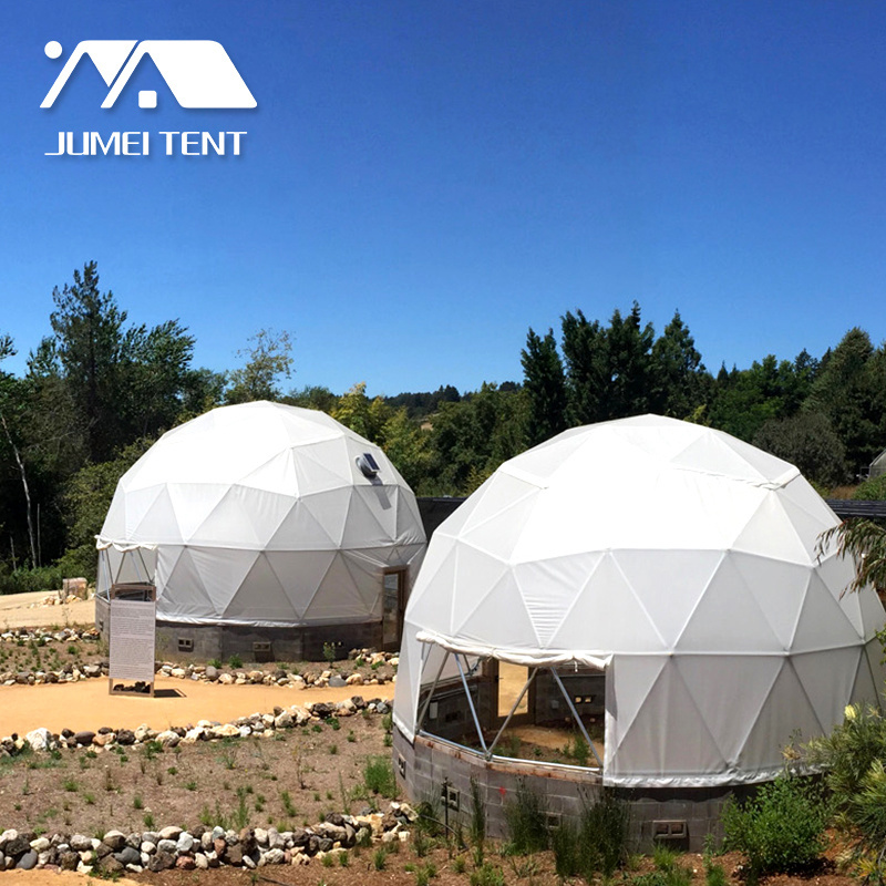 Semi Permanent Round Tent Prefabricated Geodesic Dome Home For Camping