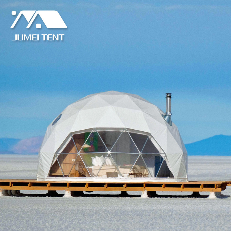 Semi Permanent Round Tent Prefabricated Geodesic Dome Home For Camping