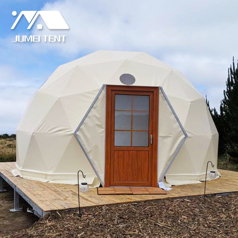 Prefab Waterproof Clear PVC Igloo Geodesic House Glamping Hotel Dome Tent With Bathroom