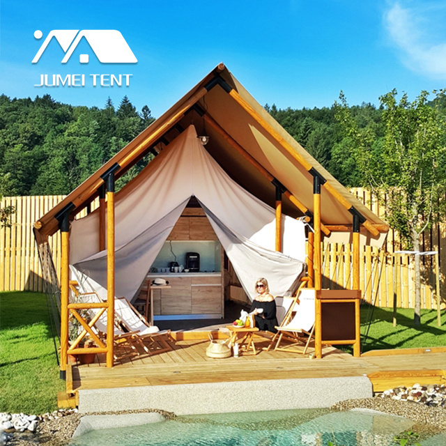 Jumei Outdoor Waterproof Canvas Safari Luxury Glamping Tent For Hotel Resort