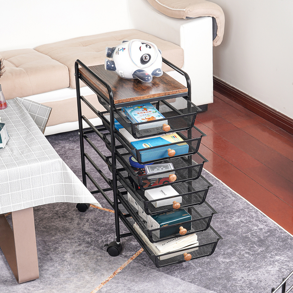 Multi Tiers Trolley Storage Racks Shelving Units Living Room Storage Carts With Drawers