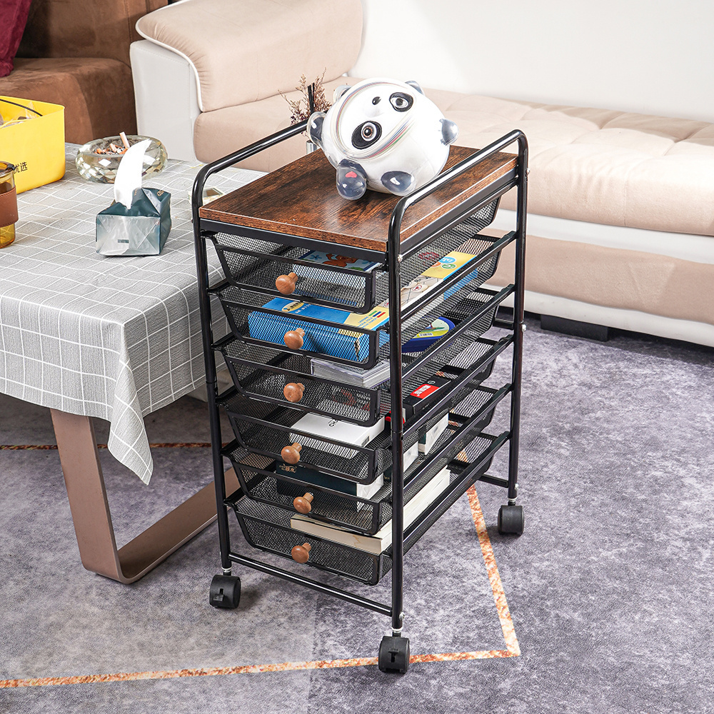 Multi Tiers Trolley Storage Racks Shelving Units Living Room Storage Carts With Drawers