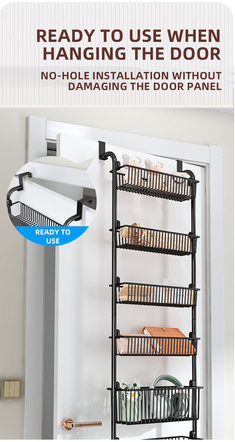 Modern Popular Sundries Storage Shelf Over The Door Pantry Organizer Hanging Kitchen Storage Rack With Door