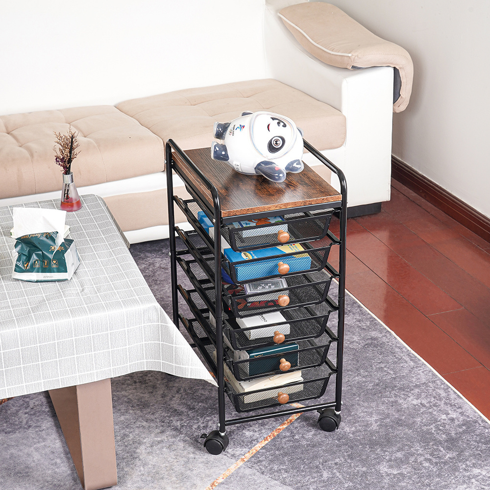 Multi Tiers Trolley Storage Racks Shelving Units Living Room Storage Carts With Drawers