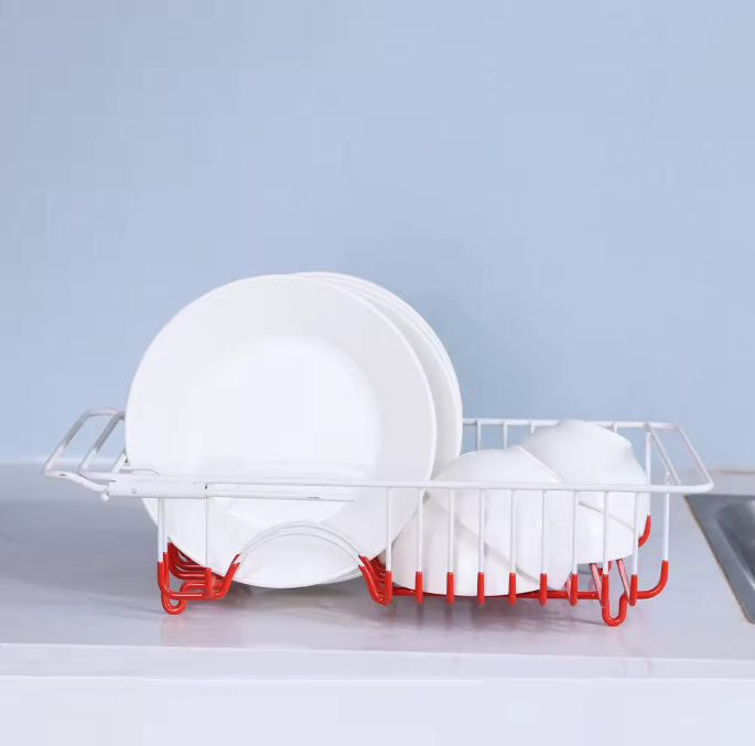 Kitchen Accessories Single Layer  Iron Art Space Dish Storage Rack Drain Rack Multifunctional Over Sink Dish Rack