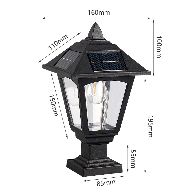 Outdoor Garden Solar Led Lawn Bollard Lights Customized Logo 80 IP65 Vinyl Fence Post Flush Mout Solar Ceiling Light DC 3.7V 0.5