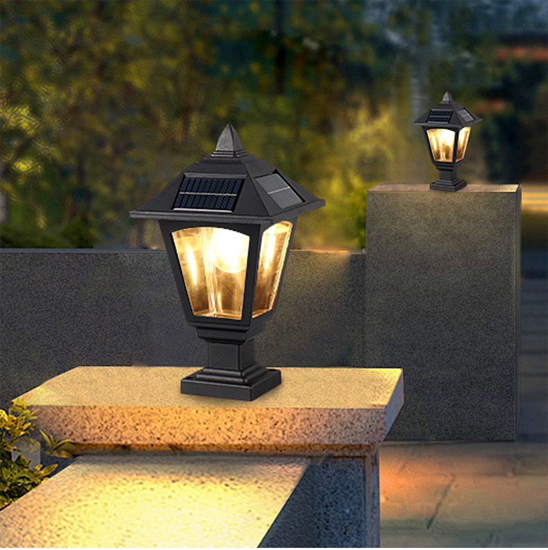 Outdoor Garden Solar Led Lawn Bollard Lights Customized Logo 80 IP65 Vinyl Fence Post Flush Mout Solar Ceiling Light DC 3.7V 0.5