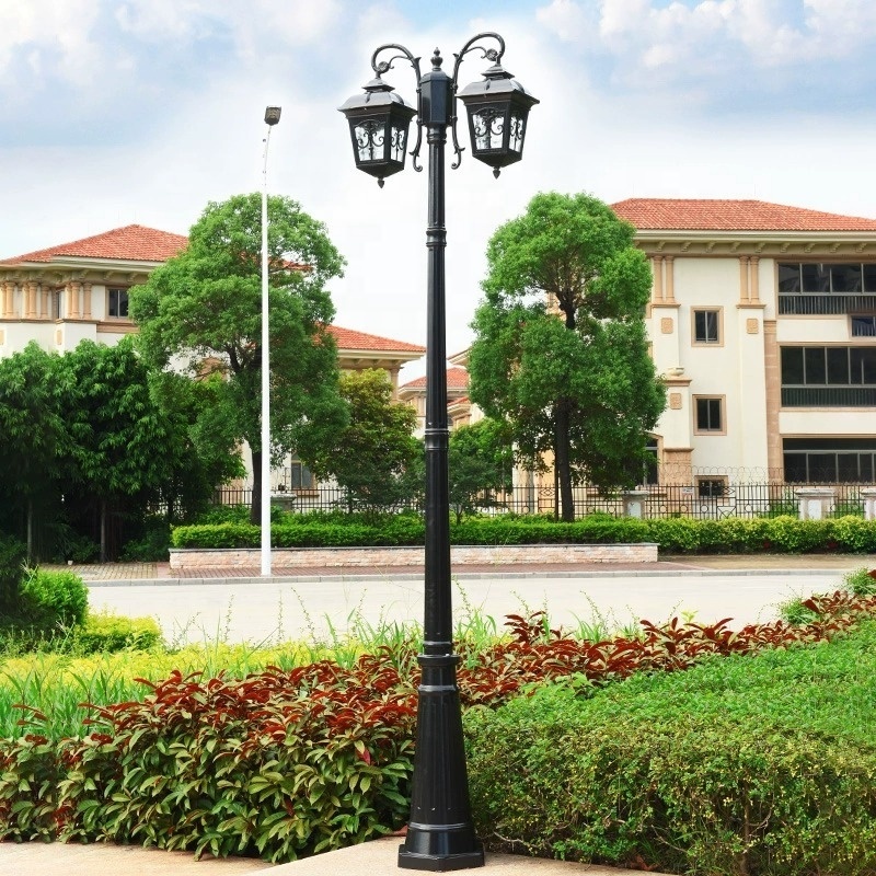 Antique Style IP65 Waterproof Aluminum Light Pole Landscape Garden Park Villa E27 Led Light garden light