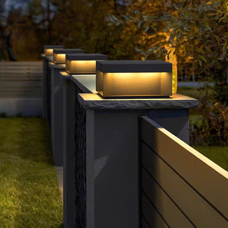 Outdoor Newest Design Led Pillar Gate Lights Warm White/Cold White Lamp garden light Solar Gate Post Pillar Light