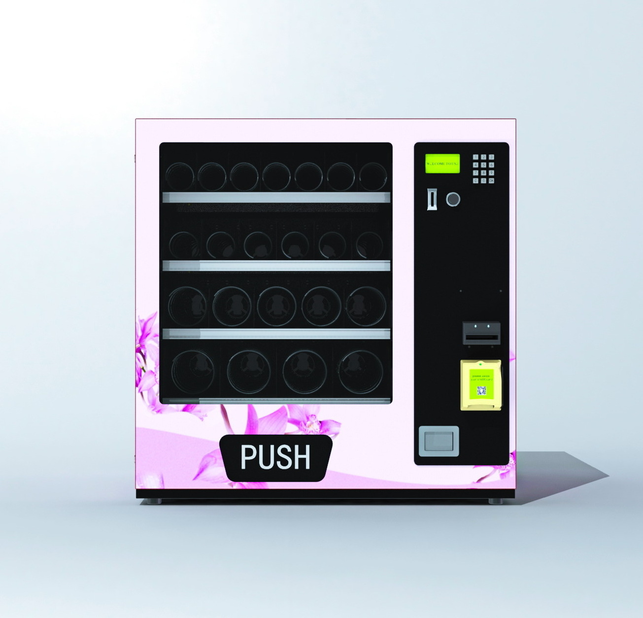 mini eye lash eyelash machine pink custom snack distributeur automatique vending machines