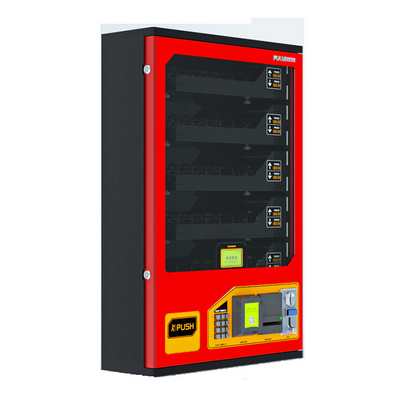 Hot seal new design coin operated wall mounted small snack food mini condom vending machine