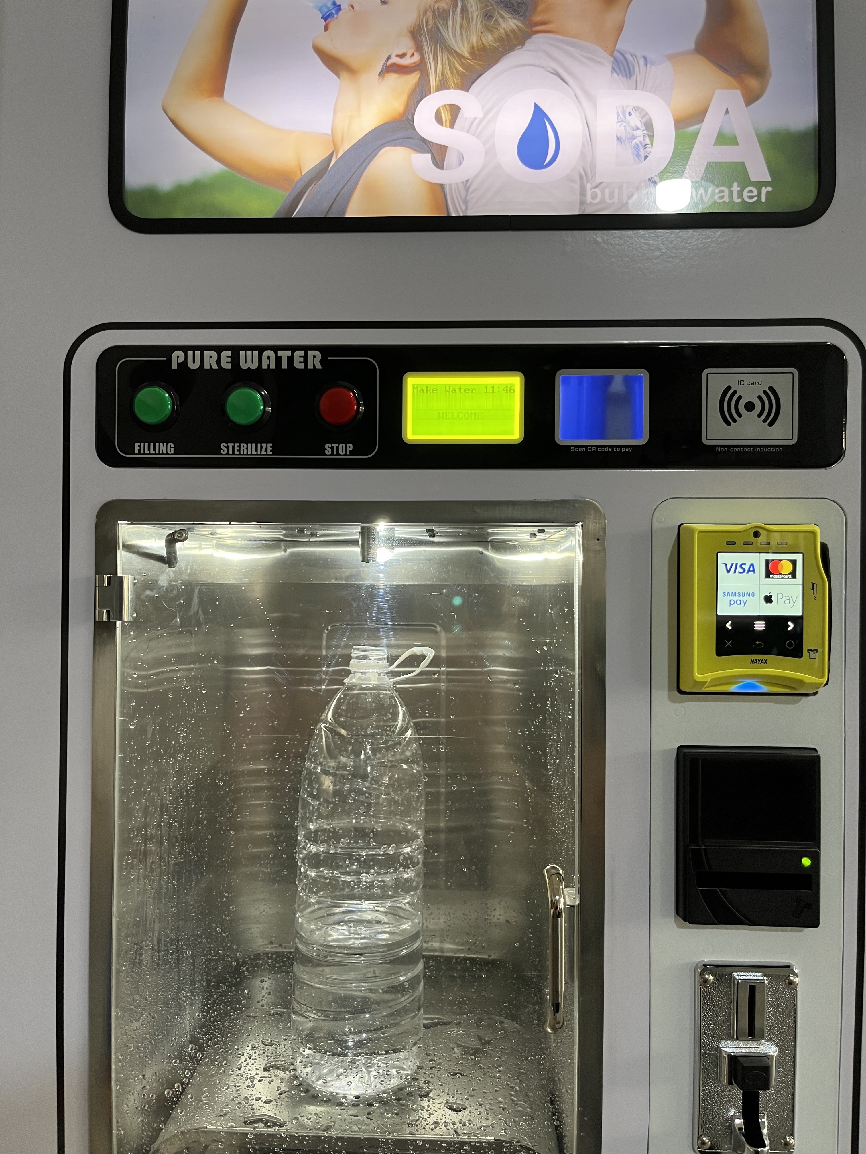 economical model bottle fill mounted machines coins carbonated vendor large soda and pure  water vending machine with ice