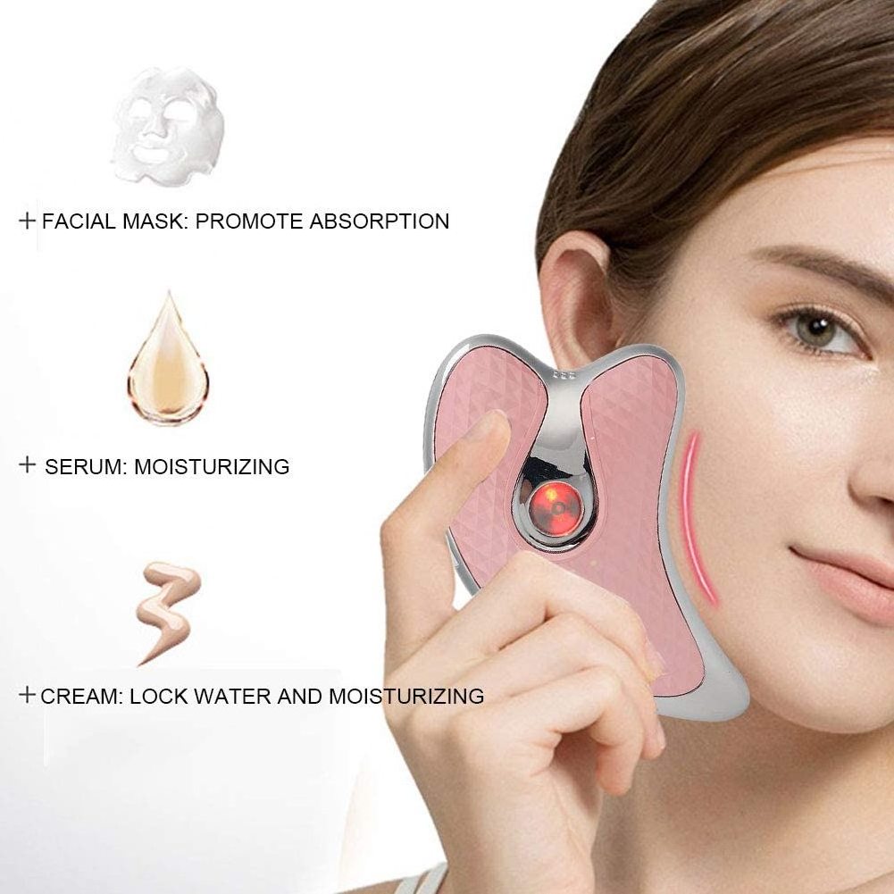 Facial Beauty Product Gua Sha Massage Board 3 Colors Heating LED Therapy Lifting Massager Electric Vibration Neck Gua Sha Scrape