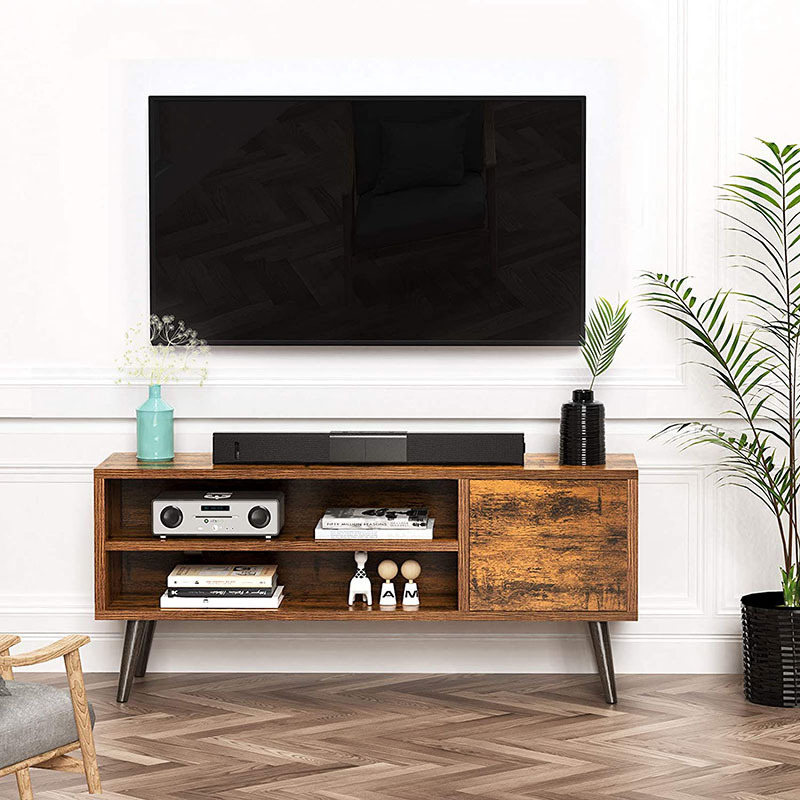 Classical frontal minimalist style wooden retro tv stand  tv cabinet for living room table