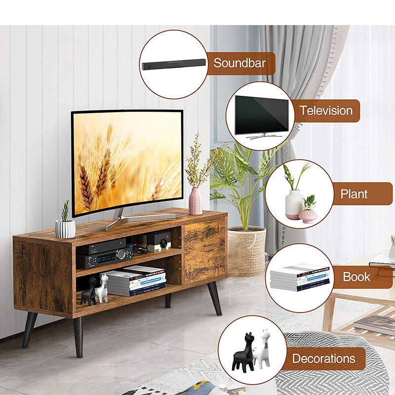 Classical frontal minimalist style wooden retro tv stand  tv cabinet for living room table