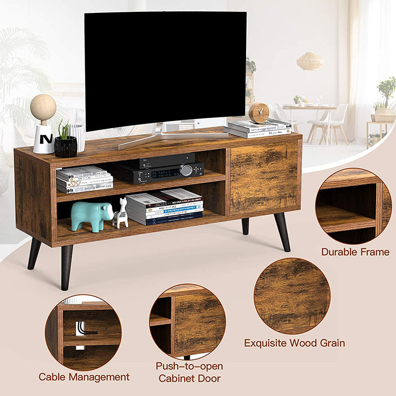 Classical frontal minimalist style wooden retro tv stand  tv cabinet for living room table