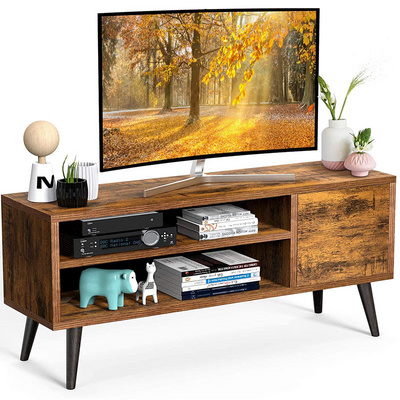 Classical frontal minimalist style wooden retro tv stand  tv cabinet for living room table