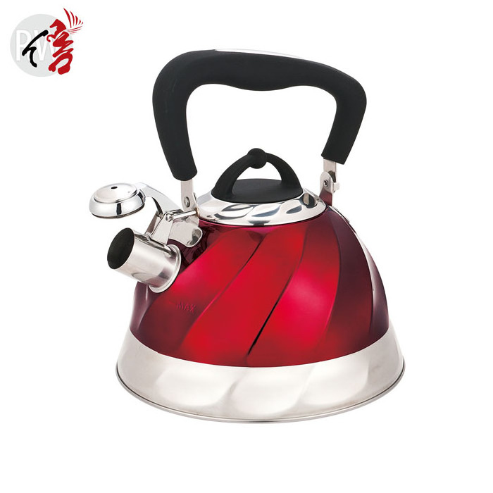 Realwin Home Red Color Coating Stainless Steel Water Kettle For Camping