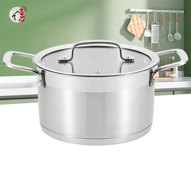 Wholesale customization kitchen cooking non stick cookware pots and pans stainless steel casserole sauce pan set