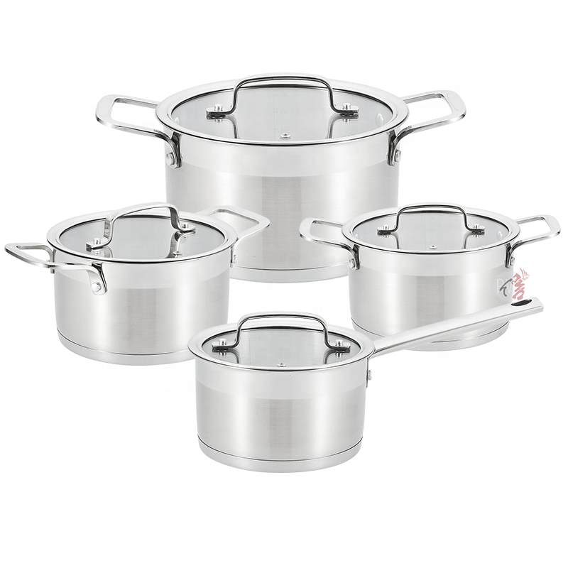 Wholesale customization kitchen cooking non stick cookware pots and pans stainless steel casserole sauce pan set