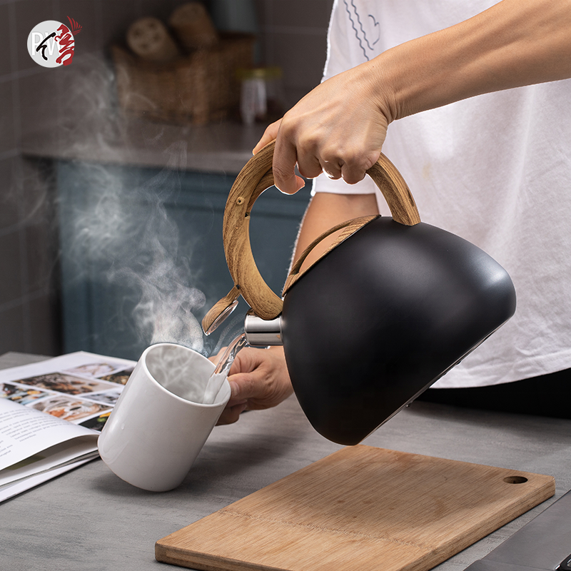 Wholesale kitchenware gradient coating tea pot stove top kettle stainless steel whistling kettle for home