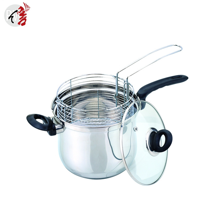 realwin stainless steel cookware 3.65 quart cooking fish and chips commercial deep fryers pot set