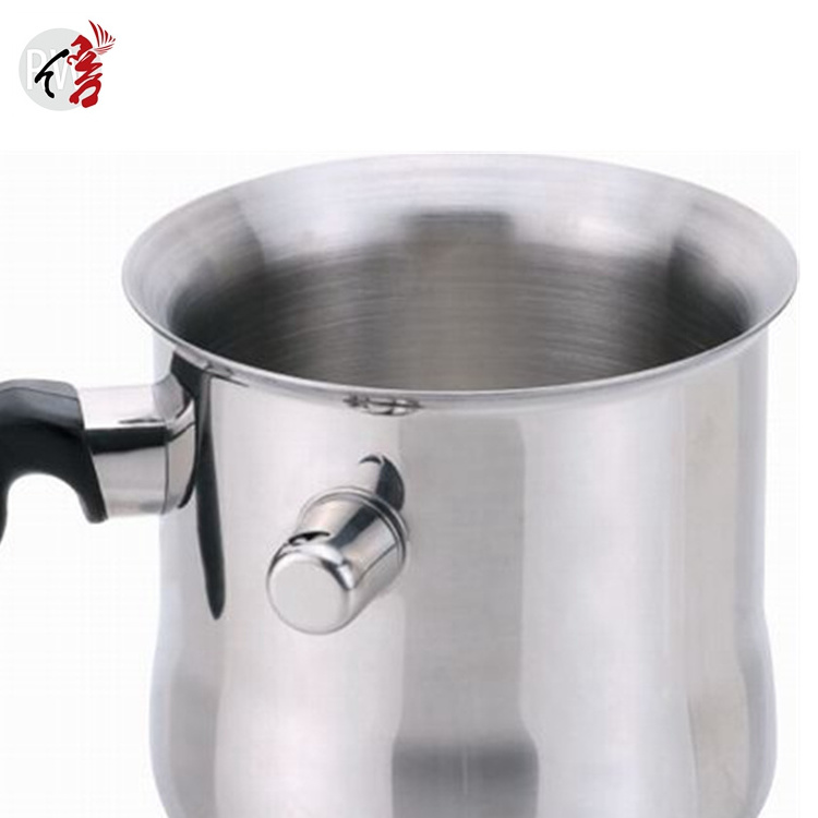 realwin 1.5 liter belly shape double wall durable stainless steel whistling milk boiling pot