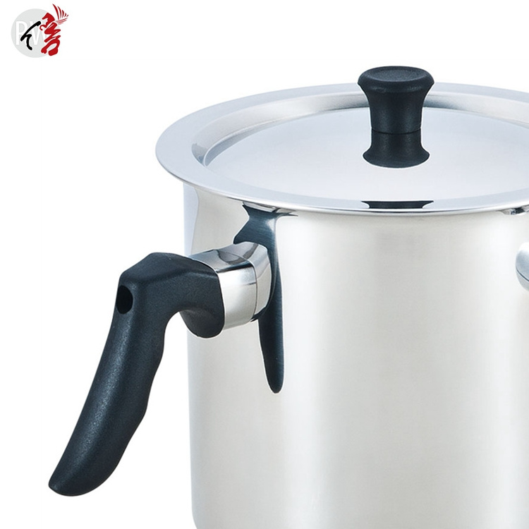 Professional 1.0L/1.5L/2.0L stainless steel double wall milk pan with bakelite handle