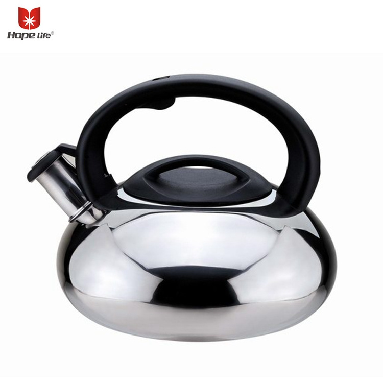 3.2 qt stainless steel whistling camping tea kettle with single bottom