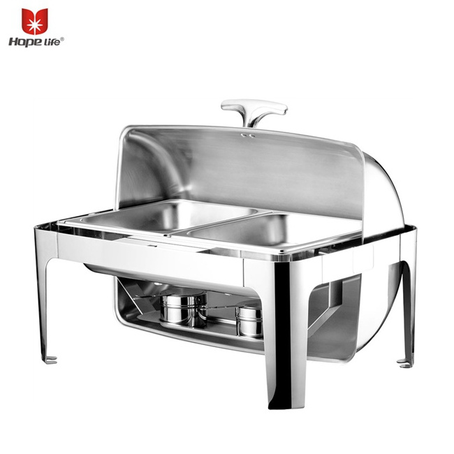 hotel buffet serving oblong roll top buffet chafing dish food warmer stainless steel