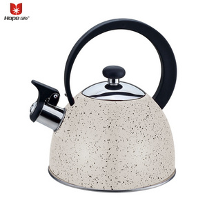 cheap price camping kettle stainless steel whistling tea water kettle with marble coating