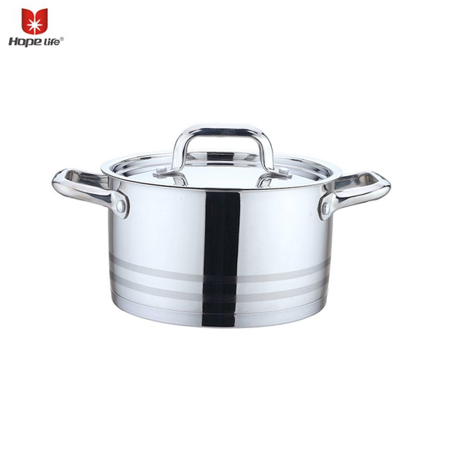 satin line straight shape surgical stainless steel cookware sets cooking casserole pot