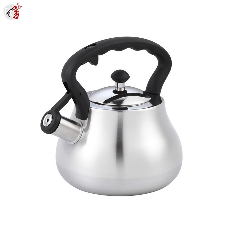 Realwin portable hotel black color coating stove stainless steel whistling tea kettle