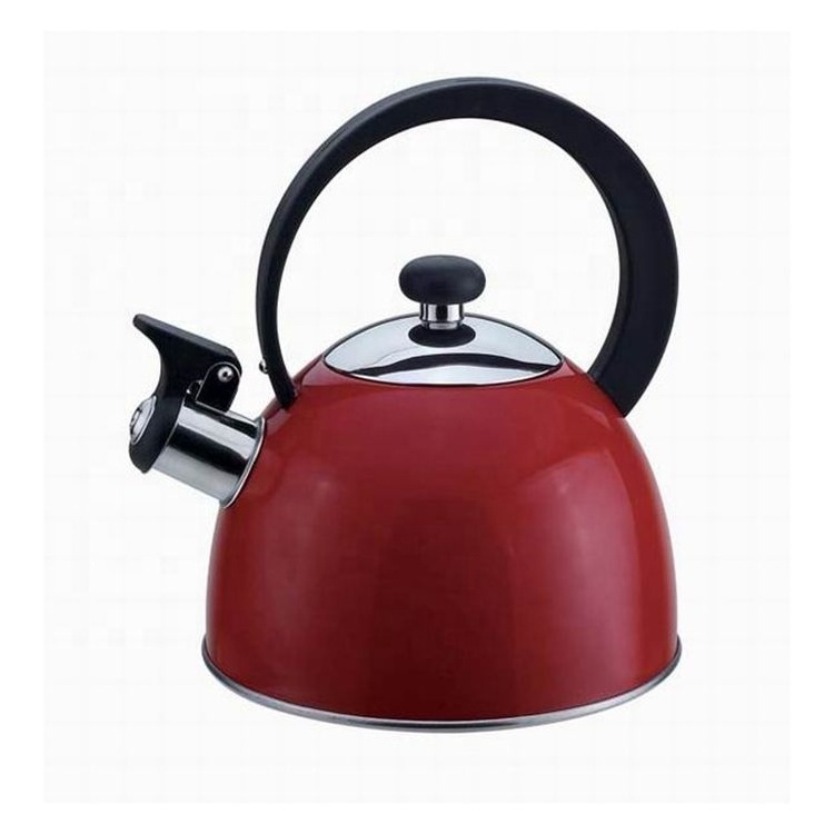 Realwin hot sale whistling stainless steel tea kettle with red color coating