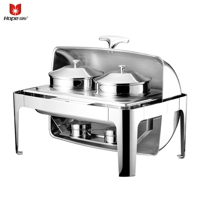 hotel buffet serving oblong roll top buffet chafing dish food warmer stainless steel