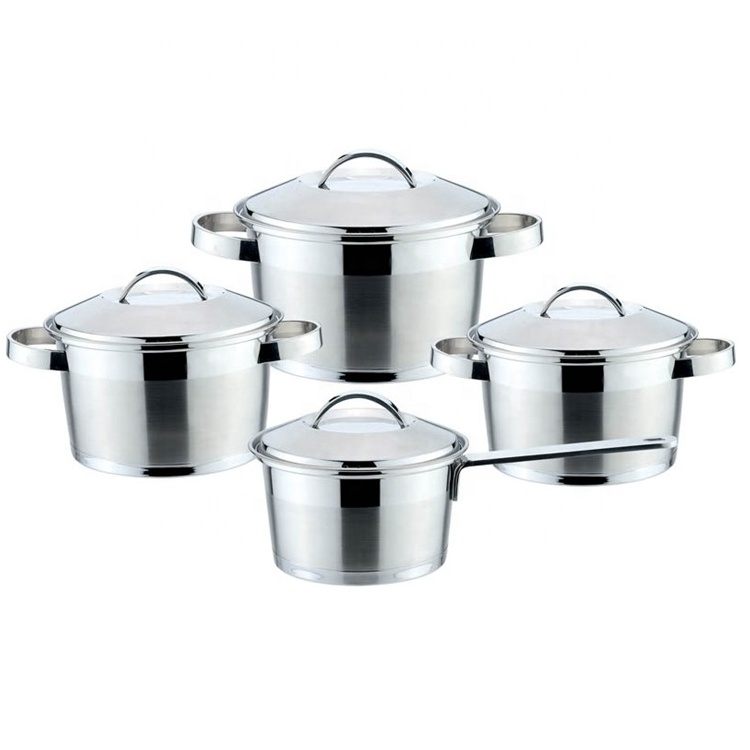 SS lid 8 piece granite cookware set cooking utensils set