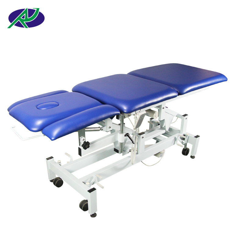 used blue color acupuncture electric massage table with wheels