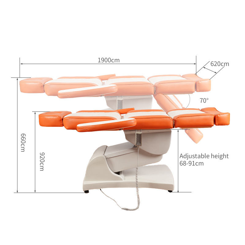 Electrical Facial Bed with CE with 4 motors aesthetic chair