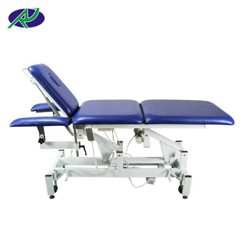 used blue color acupuncture electric massage table with wheels