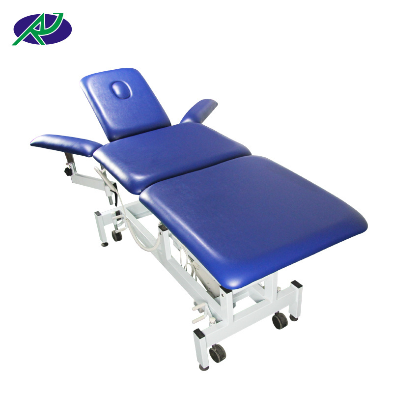 used blue color acupuncture electric massage table with wheels