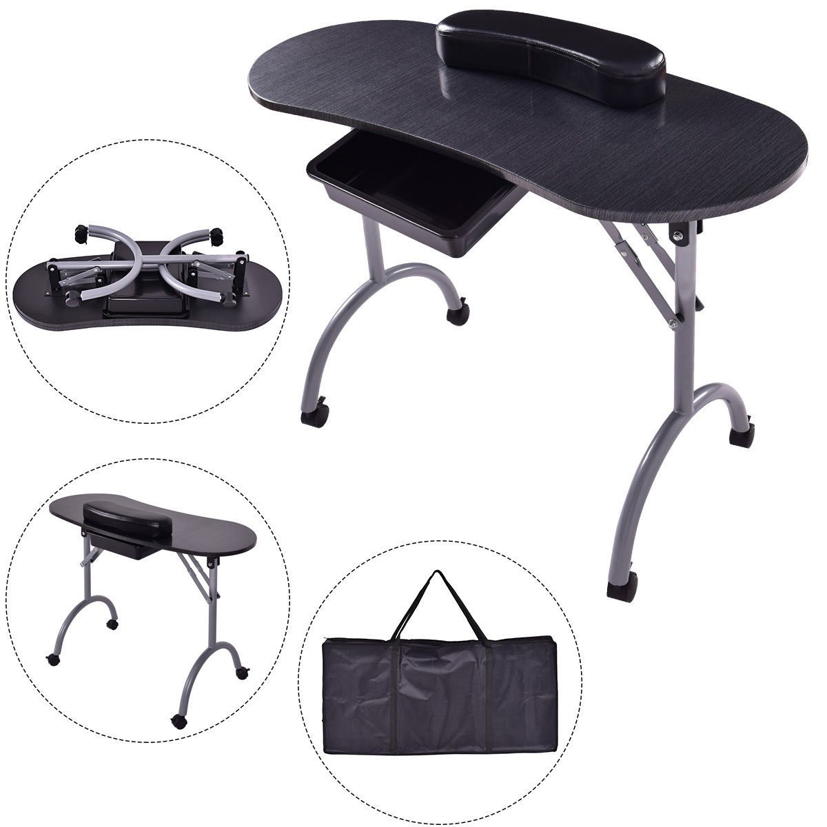 Latest folding portable used manicure table / desk nail table / desk with collected fan for hot sale