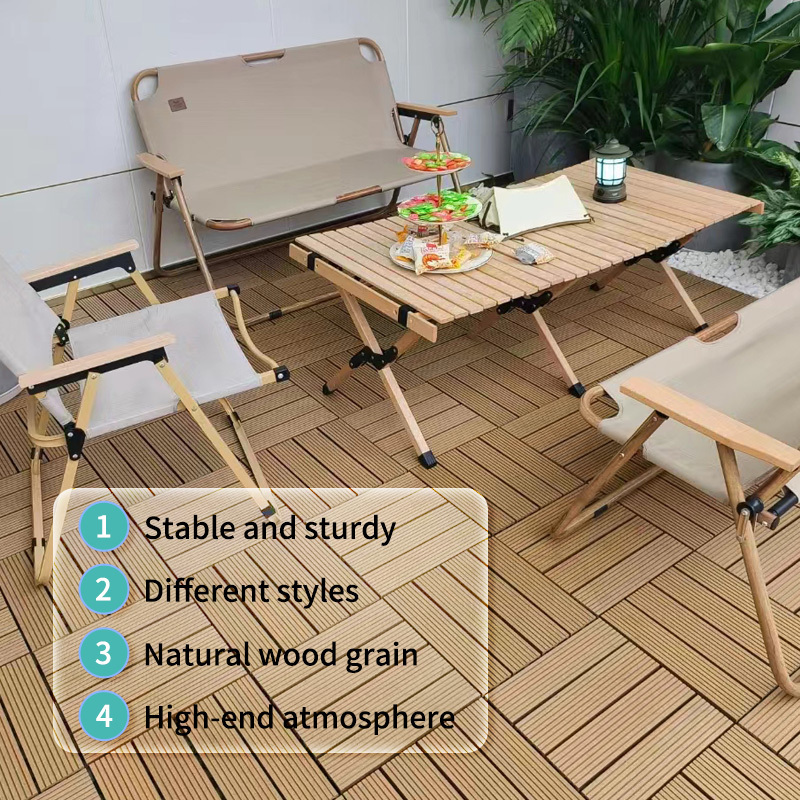 Antiseptic Wood Plastic Composite Outdoor Wpc Modern Engineered Wood Decking Floors 3d Interlock Diy Decking Tiles