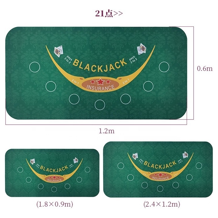 High Quality Mutispandex Fabric Custom Casino Blackjack Card Game Poker Mat for Adult