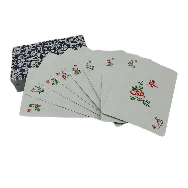 Four People Mahjong Set Portable Custom Printed Paper Playing Cards for Travel