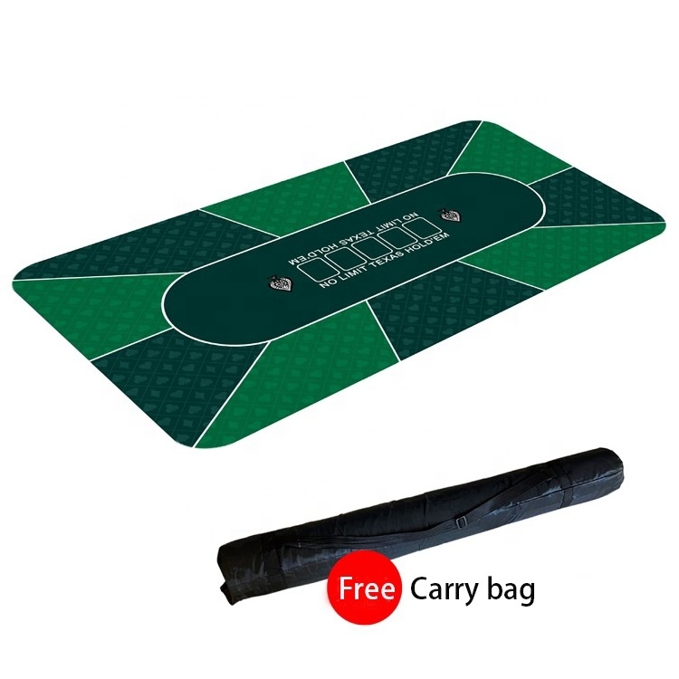 120*60*0.2cm Mutispandex 10 Players Texas Hold'em Premium Rubber Poker Mat in Stock