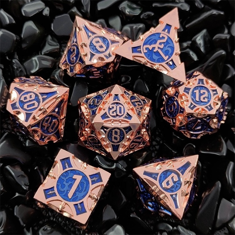 ZHOME 3Pcs Metal Dice Set, Cat's Paw Design 6-Sided Stainless Steel Dices For DND MTG PRG Wow Tabletop Games (Gold Version