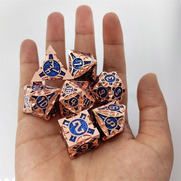 Simple Dice Game Polyhedral Custom Engrave Stainless Steel DND Dice Set Gift Metal