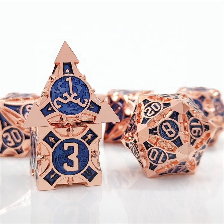 Simple Dice Game Polyhedral Custom Engrave Stainless Steel DND Dice Set Gift Metal