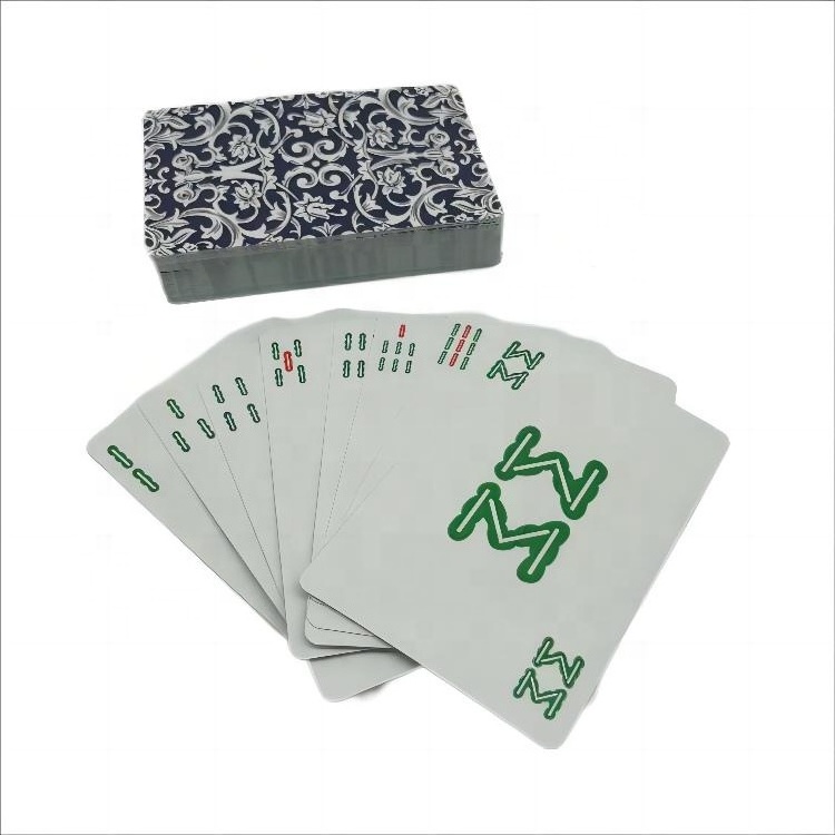 Four People Mahjong Set Portable Custom Printed Paper Playing Cards for Travel